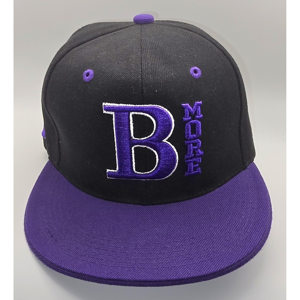 B More Purple Black Snapback Hat Baltimore Ravens Colors -1653